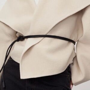 Black Leather String Belt (NWOT)